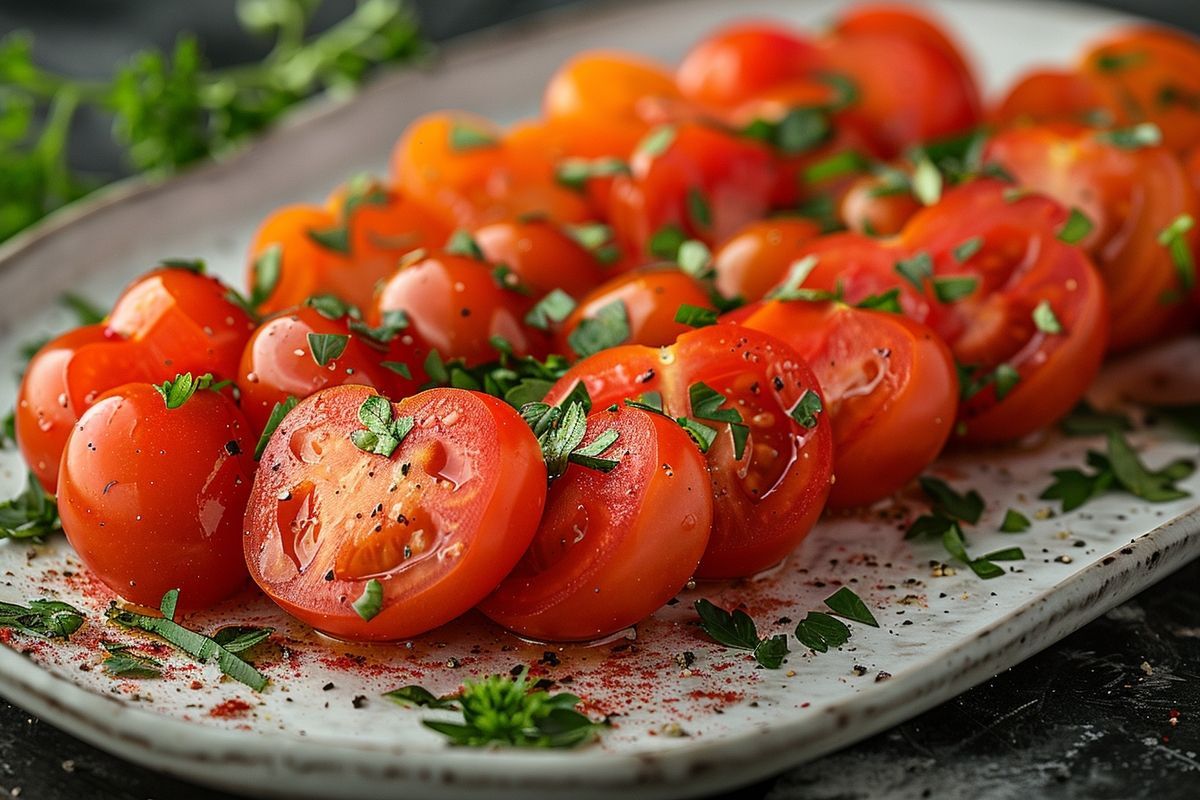 Des tomates cerises en forme de cœur, une recette rapide pour une soirée en amoureux